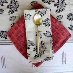 Ichcha Marigold Floral Napkin Set Handcrafted