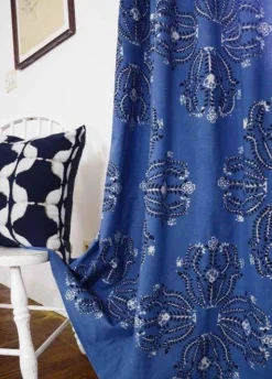 Ichcha Handcrafted Mumtaz Blue Curtain