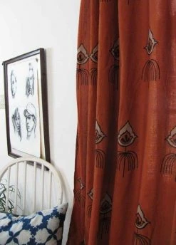 Ichcha Nazar Coral Rust Curtain Panel