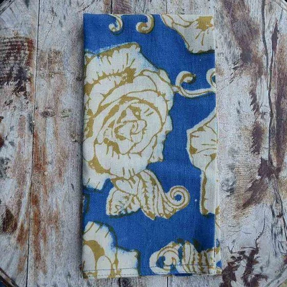 Ichcha Kitchen + Dining Gold Rose Napkin Set 10 Ichcha Kitchen + Dining Gold Rose Napkin Set