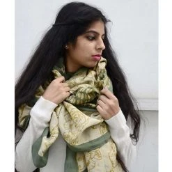 Ichcha Accessories Green Rose Scarf