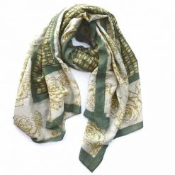 Ichcha Accessories Green Rose Scarf