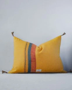 Soil To Studio Ira Linen Throw Pillow Cover - Dandelion Yellow