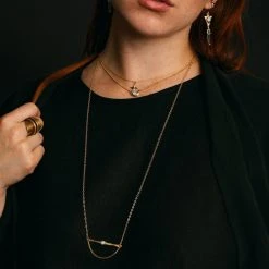 Iron Oxide Jewelry Little Lunar Choker - Gold Tone Bronze