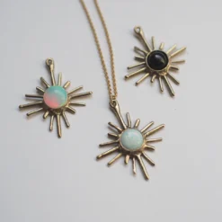 Iron Oxide Sunburst Choker Necklace Handcrafted