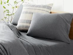 Coyuchi Home Goods Jersey Envelope Pillowcase Set - Charcoal Heather