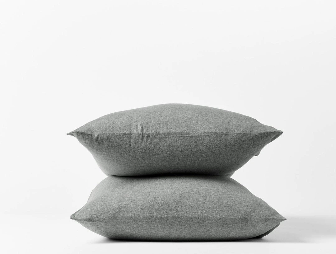 Coyuchi Jersey Envelope Pillowcase Set - Gray Heather 3 Coyuchi Jersey Envelope Pillowcase Set - Gray Heather