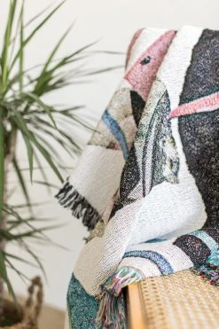 K-apostrophe Practicing Restraint Upcycled Throw Blanket Home Goods