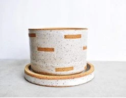 Katie Mudd Cutout Stoneware Planter Set