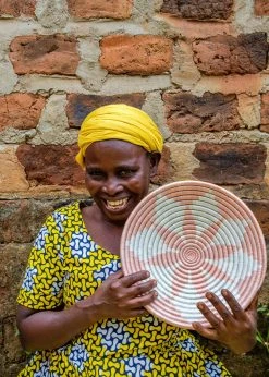 KAZI Medium Apricot Hope Round Basket