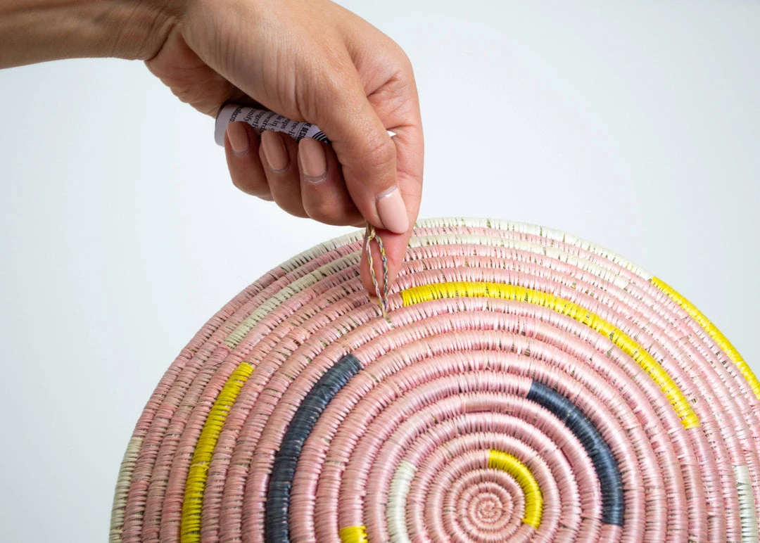 KAZI Medium Pale Blush Spiral Basket Home Goods 6 KAZI Medium Pale Blush Spiral Basket Home Goods