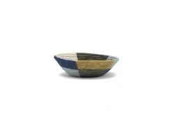 KAZI Medium Silver Blue Umuseke Round Basket Home Goods