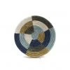 KAZI Medium Silver Blue Umuseke Round Basket Home Goods