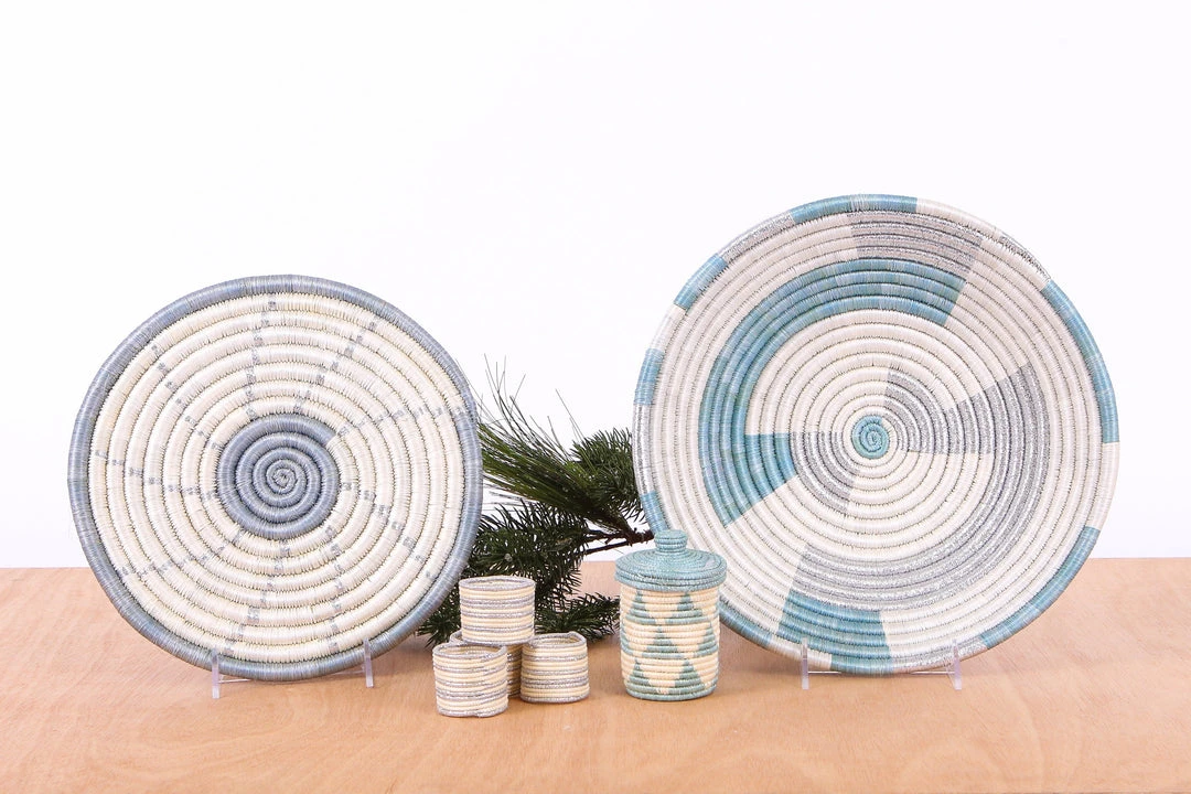 KAZI Spiral Metallic Silver Hot Pad Home Goods 6 KAZI Spiral Metallic Silver Hot Pad Home Goods