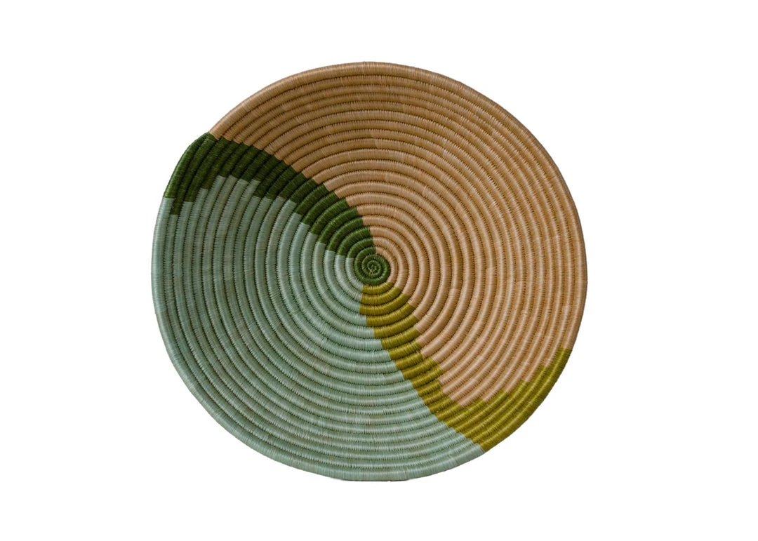 KAZI Home Goods Apricot + Seafoam Large Round Basket 3 KAZI Home Goods Apricot + Seafoam Large Round Basket