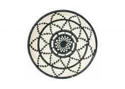 KAZI Large Black + White Thousand Hills Round Basket Home Goods