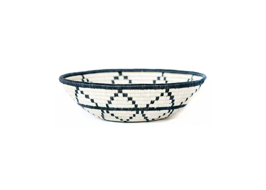KAZI Large Black + White Thousand Hills Round Basket Home Goods 6 KAZI Large Black + White Thousand Hills Round Basket Home Goods