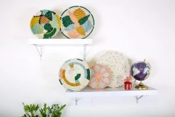 KAZI Home Goods Large Metallic Floret Geo Round Basket 8 KAZI Home Goods Large Metallic Floret Geo Round Basket