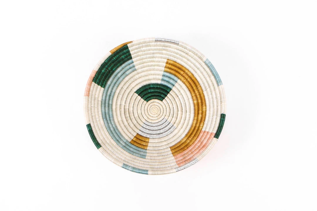 KAZI Home Goods Large Metallic Floret Geo Round Basket 3 KAZI Home Goods Large Metallic Floret Geo Round Basket