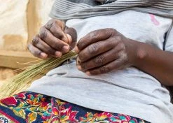 KAZI Home Goods Large Slate Hope Round Basket