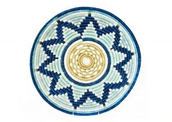 KAZI Extra Large Silver Blue + Navy Round Basket Home Goods