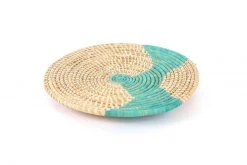 KAZI Home Goods Natural And Turquoise Plate