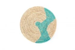 KAZI Home Goods Natural And Turquoise Plate
