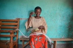 KAZI Jumbo Lilac + Neutrals Round Basket Home Goods