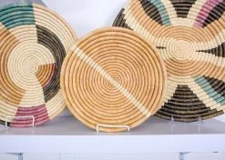 KAZI Jumbo Lilac + Neutrals Round Basket Home Goods