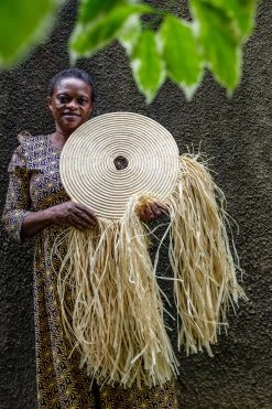 KAZI Medium Natural Woven Wall Disc Home Goods