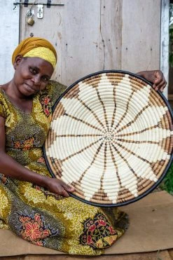 KAZI Large Banana Burst Woven Wall Plate Home Goods