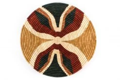 KAZI Large Forest Green + Burgundy Tabia Woven Wall Plate Home Goods