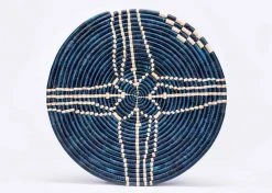 KAZI Home Goods Large Navy Sanaa Woven Wall Plate 8 KAZI Home Goods Large Navy Sanaa Woven Wall Plate