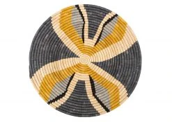 KAZI Large Opal Gray + Mustard Tabia Wall Plate Home Goods