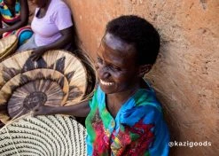 KAZI Large Opal Gray + Mustard Tabia Wall Plate Home Goods