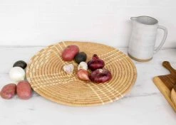 KAZI Large Tan Sanaa Woven Wall Plate Home Goods 10 KAZI Large Tan Sanaa Woven Wall Plate Home Goods