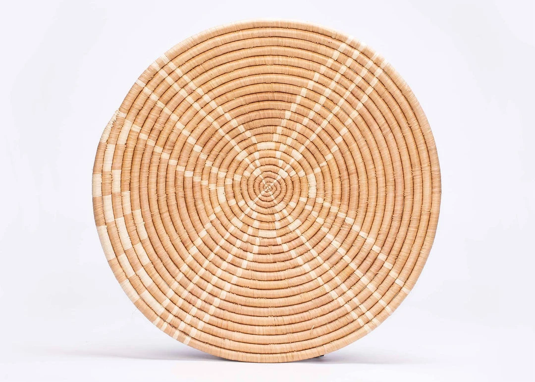KAZI Large Tan Sanaa Woven Wall Plate Home Goods 3 KAZI Large Tan Sanaa Woven Wall Plate Home Goods