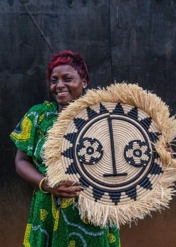 KAZI Home Goods Fringed Sun Mask Wall Art Disc