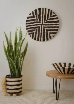 KAZI Black + Natural Geo Wall Basket