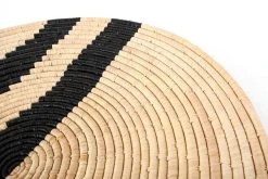 KAZI Black Double Striped Woven Wall Plate