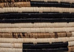 KAZI Home Goods Banana Bark Blocked Catch All Basket