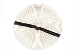 KAZI Home Goods Extra Large Black + White Modern Woven Wall Plate