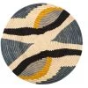 KAZI Home Goods Jumbo Opal Gray + Mustard Tabia Woven Wall Plate