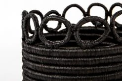 KAZI Small Black Hooped Planter