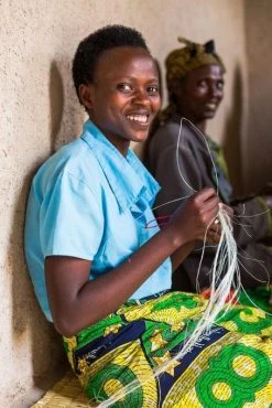 KAZI Small Black Hooped Planter