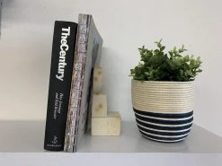 KAZI Natural + Navy Striped Planter 5 KAZI Natural + Navy Striped Planter