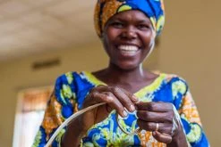 KAZI Small Amber Msanii Round Basket