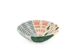 KAZI Small Metallic Floret Fani Round Basket Home Goods