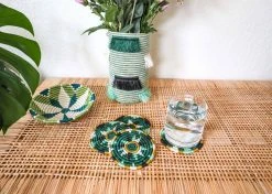 KAZI Small Pastel Green Round Basket Home Goods