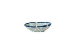 KAZI Small Silver Blue + Ficelle Round Basket Home Goods